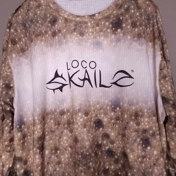 Loco Kaile Men's 2XL Lightweight Long Sleeve Fishing Shirt, Brown - Picture 3 of 9